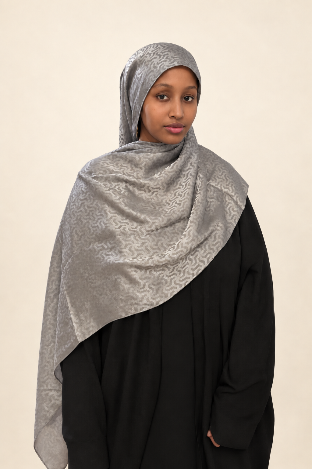 Silver Mist Jacquard Hijab